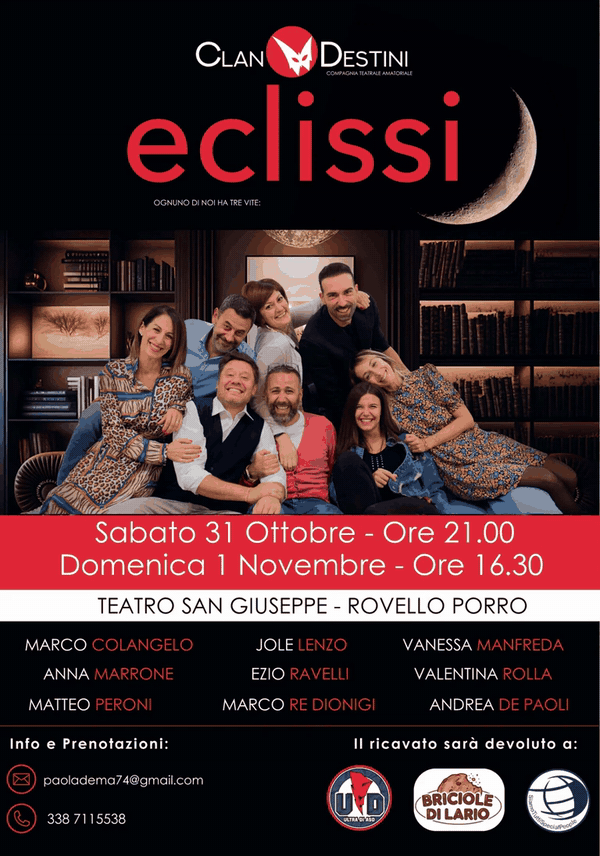 Locandina dello spettacolo Eclissi dei Clan Destini