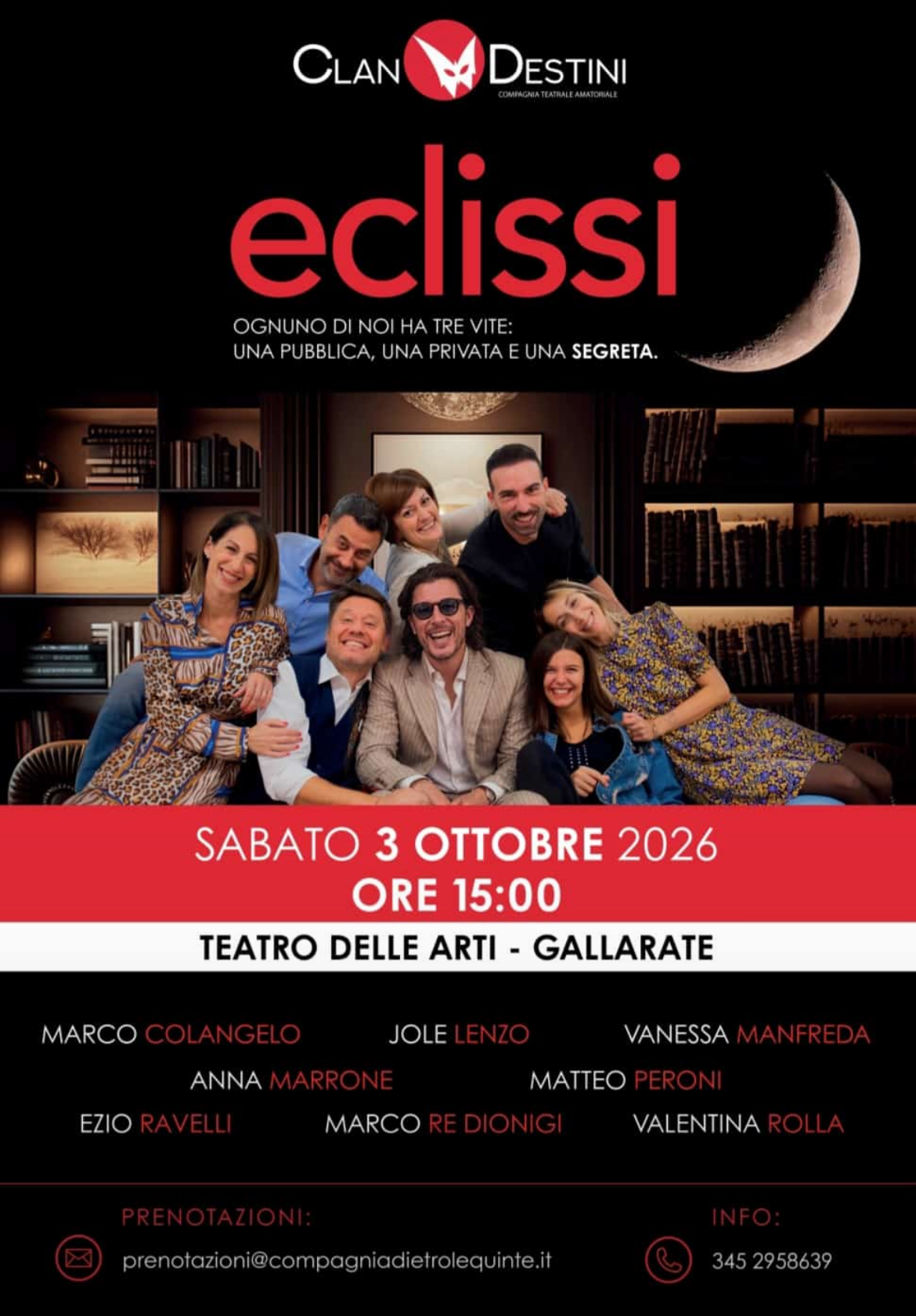 Locandina dello spettacolo Eclissi dei Clan Destini